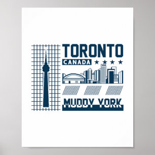 Toronto Canada Stedelijk Silhouet Grafisch Ontwerp Poster