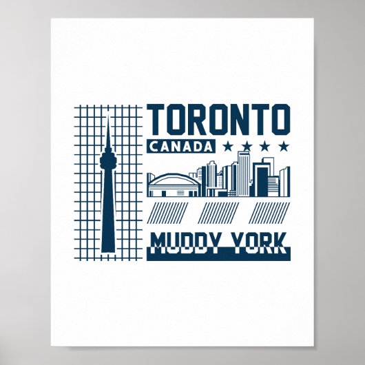 Toronto Canada Stedelijk Silhouet Grafisch Ontwerp Poster (Voorkant)