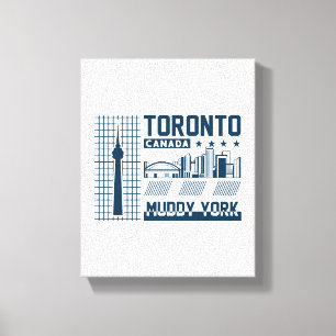 Toronto Canada Stedelijke Silhouette Grafisch Ontw Canvas Afdruk