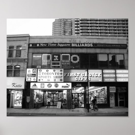 Toronto Canada Store Front Black and White Photo Poster (Voorkant)