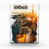 Toronto Canada Sunset Skyline Silhouet Fotoblokken (Voorkant)