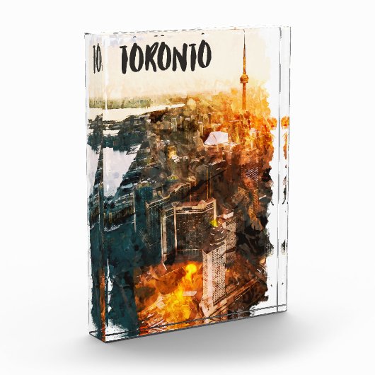 Toronto Canada Sunset Skyline Silhouet Fotoblokken (Links)