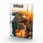 Toronto Canada Sunset Skyline Silhouet Fotoblokken (Rechts)