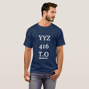 TORONTO CANADA T.O 416 YYYZ NAVY T-SHIRT