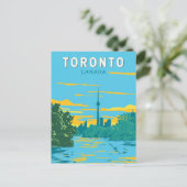 Toronto Canada Travel Art Vintage Briefkaart (Staand voorkant)