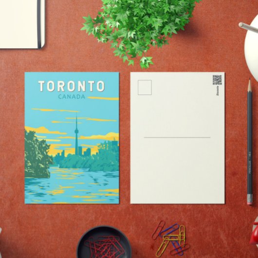 Toronto Canada Travel Art Vintage Briefkaart