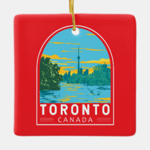 Toronto Canada Travel Art Vintage Keramisch Ornament
