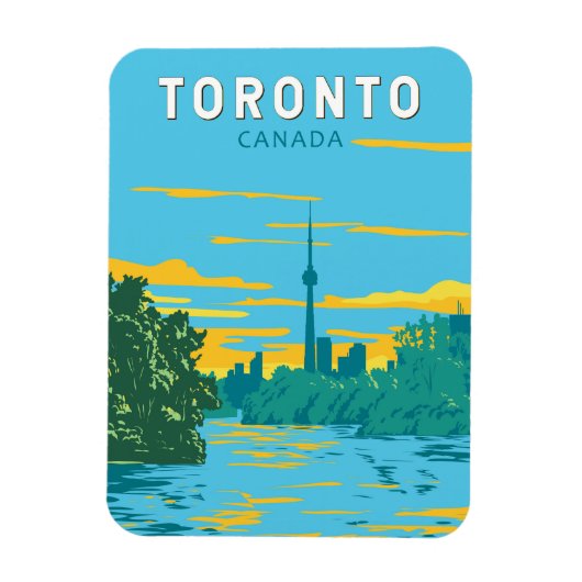Toronto Canada Travel Art Vintage Magneet (Verticaal)