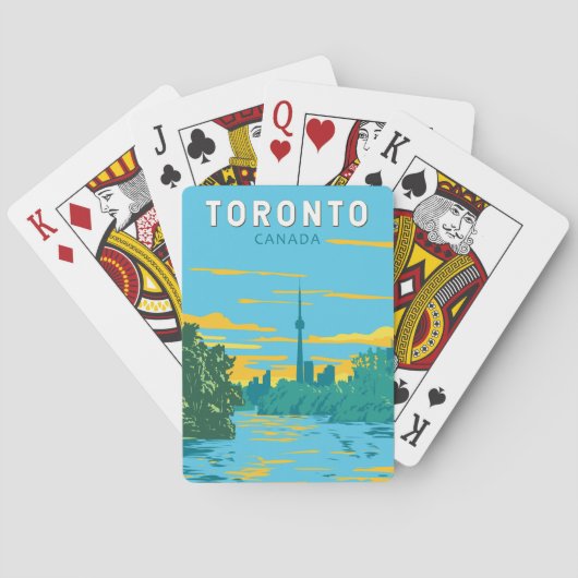 Toronto Canada Travel Art Vintage Pokerkaarten (Achterkant)