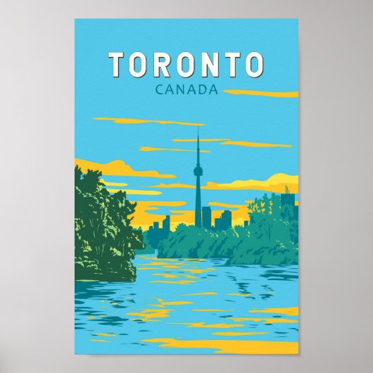 Toronto Canada Travel Art Vintage Poster (Voorkant)