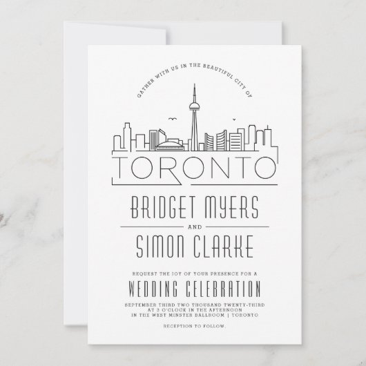 Toronto, Canada Trouwen | Skyline-uitnodiging Kaart (Voorkant)