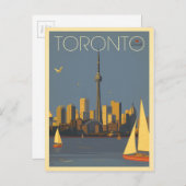 Toronto, Canada | Veldlijn met zeilboten Briefkaart (Voorkant / Achterkant)