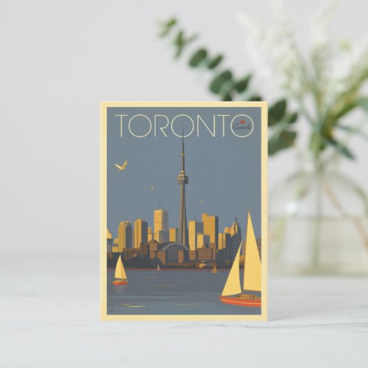 Toronto, Canada | Veldlijn met zeilboten Briefkaart (Staand voorkant)