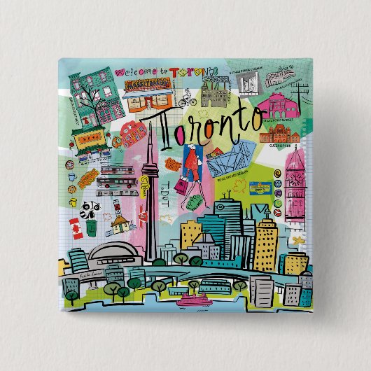 Toronto, Canada Vierkante Button 5,1 Cm (Voorkant)