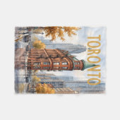 Toronto Canada Vintage Reis Fleece Deken (Voorkant (Horizontaal))
