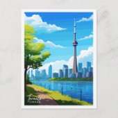 Toronto Canada vintage reisillustratie Briefkaart (Voorkant)