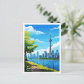 Toronto Canada vintage reisillustratie Briefkaart (Staand voorkant)