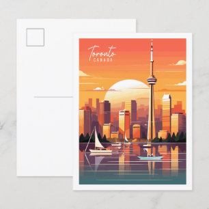 Toronto Canada vintage reisillustratie Briefkaart