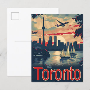Toronto Canada Vintage Retro Reizen Illustratie Briefkaart