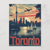 Toronto Canada Vintage Retro Reizen Illustratie Briefkaart (Voorkant)