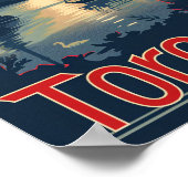 Toronto Canada Vintage Retro Reizen Illustratie Poster (Hoek)