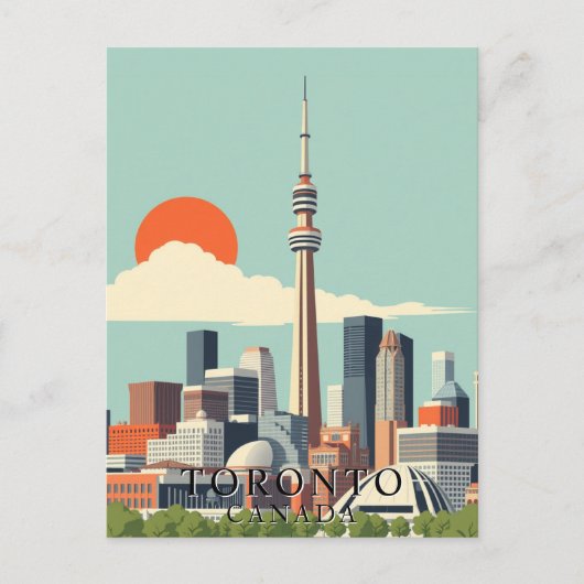 Toronto, Canada: Vintage Travel Art Briefkaart (Voorkant)