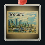 Toronto Canada Vintage Travel Ornament<br><div class="desc">Een cool  ornament van Toronto met de GN-toren en het skyline-uitzicht van de stad met de haven vooraan.</div>
