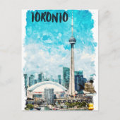 Toronto Canada Vintage Travel Waterverf Briefkaart (Voorkant)