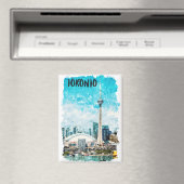 Toronto Canada Vintage Travel Waterverf Magneet (Insitu (Vaatwasser))