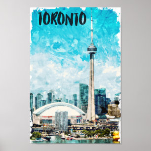 Toronto Canada Vintage Travel Waterverf Poster