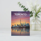 Toronto Canada Zonsondergang Silhouet Briefkaart (Staand voorkant)