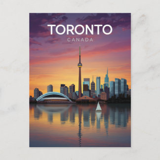 Toronto Canada Zonsondergang Silhouet Briefkaart
