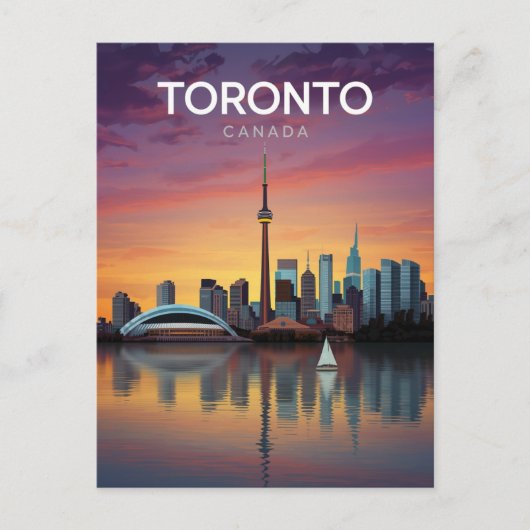 Toronto Canada Zonsondergang Silhouet Briefkaart (Voorkant)