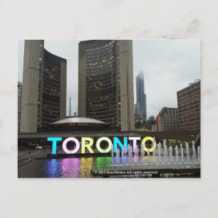 Toronto City Hall With Pan Am Sign by RoseWriites Briefkaart