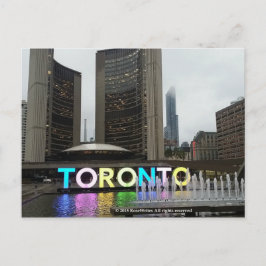 Toronto City Hall With Pan Am Sign by RoseWriites Briefkaart