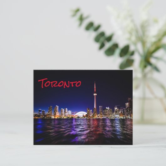 Toronto City licht nacht Briefkaart (Staand voorkant)
