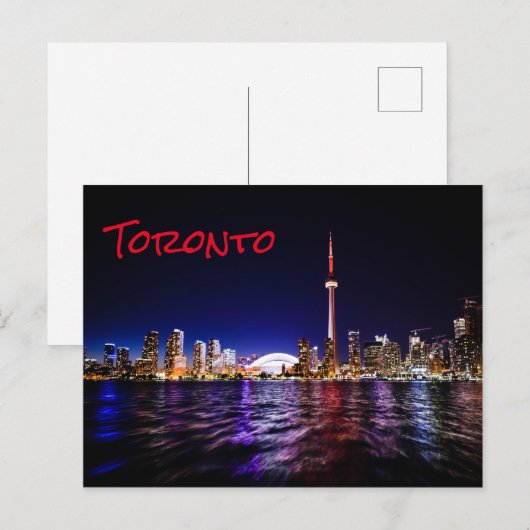 Toronto City licht nacht Briefkaart (Voorkant / Achterkant)