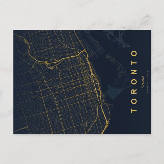 Toronto City Map Minimal Postcard Briefkaart (Voorkant)