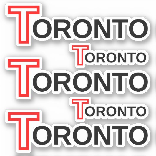 "Toronto" City Name Stickers (Ontario, Canada) (Voorkant)