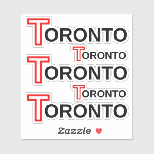 "Toronto" City Name Stickers (Ontario, Canada) (Vel)