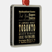 Toronto City of Canada Typography Art Metalen Ornament (Rechts)