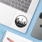 Toronto City Skyline Sticker (Laptop met iPhone)