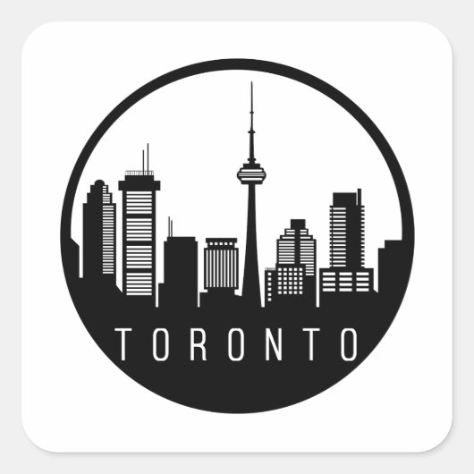 Toronto City Skyline Vierkante Sticker (Voorkant)