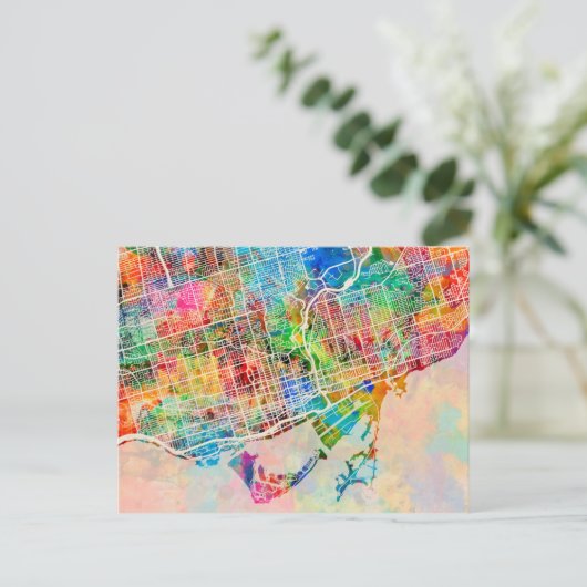 Toronto City Street Map Briefkaart (Staand voorkant)