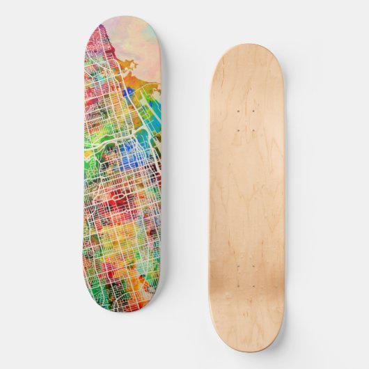 Toronto City Street Map Persoonlijk Skateboard (Voorkant)