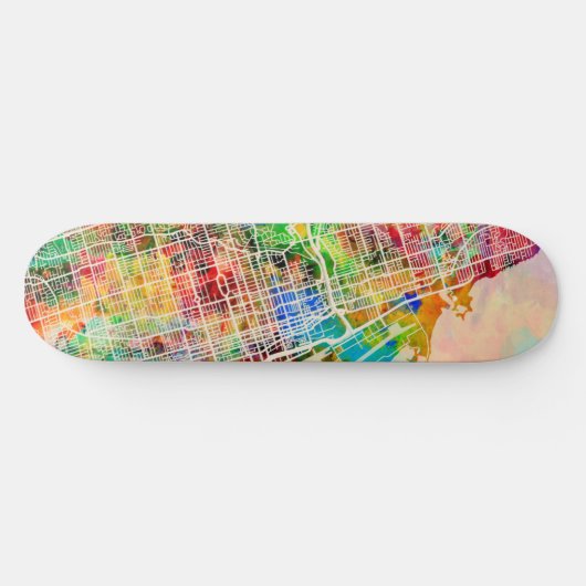 Toronto City Street Map Persoonlijk Skateboard (Horizontaal)