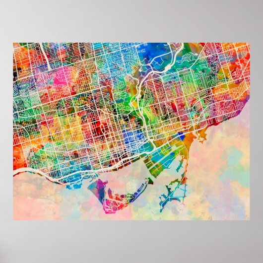 Toronto City Street Map Poster (Voorkant)