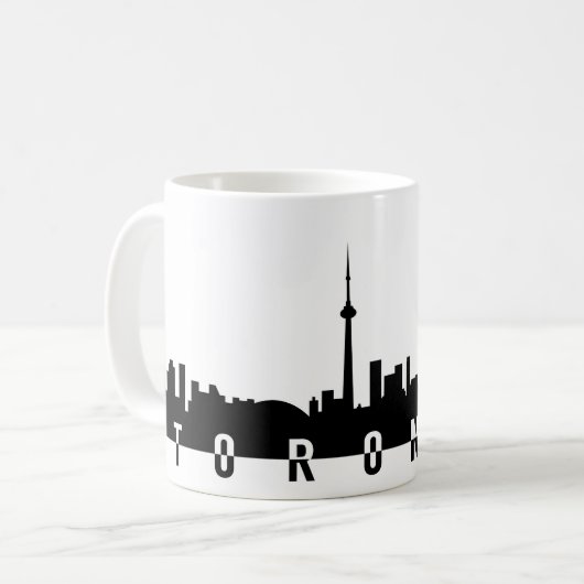 toronto cityscape canada stadsymbool zwarte silhou koffiemok (Voorkant links)