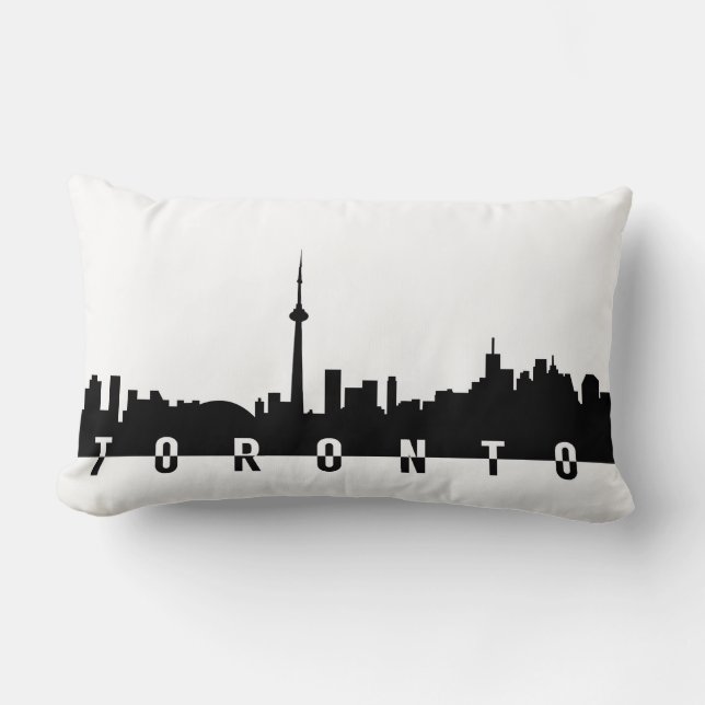 toronto cityscape canada stadsymbool zwarte silhou kussen (Voorkant)