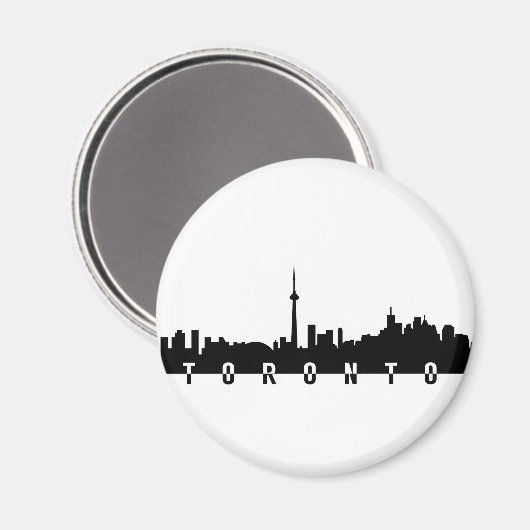 toronto cityscape canada stadsymbool zwarte silhou magneet (Voorkant / Achterkant)